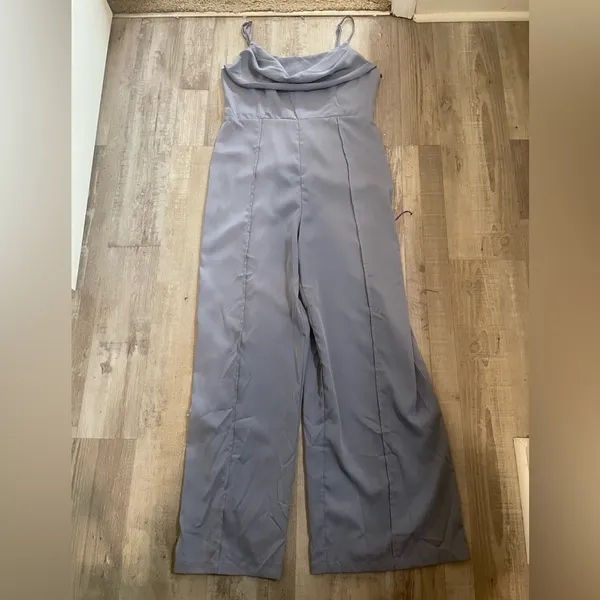 NWT Cider Petrol blue cowl neck wide leg jumpsuit from size XL - Image 7