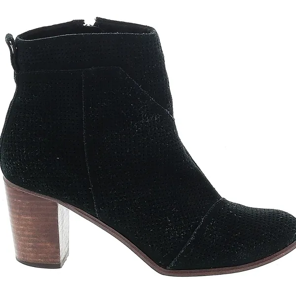 Toms Women’s Lunata Black Suede Mid Block Booties Size 9‎ - Image 3