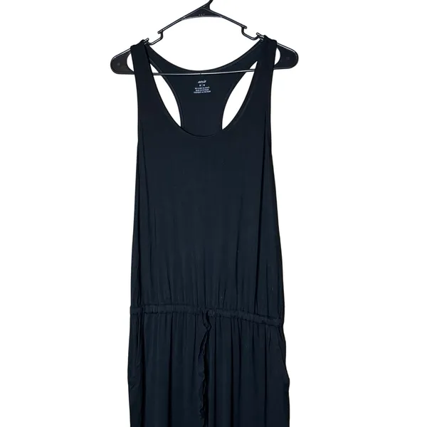 NWT Aerie Black Racerback Drawstring Waist Jumpsuit Women's‎ Size M - Image 2