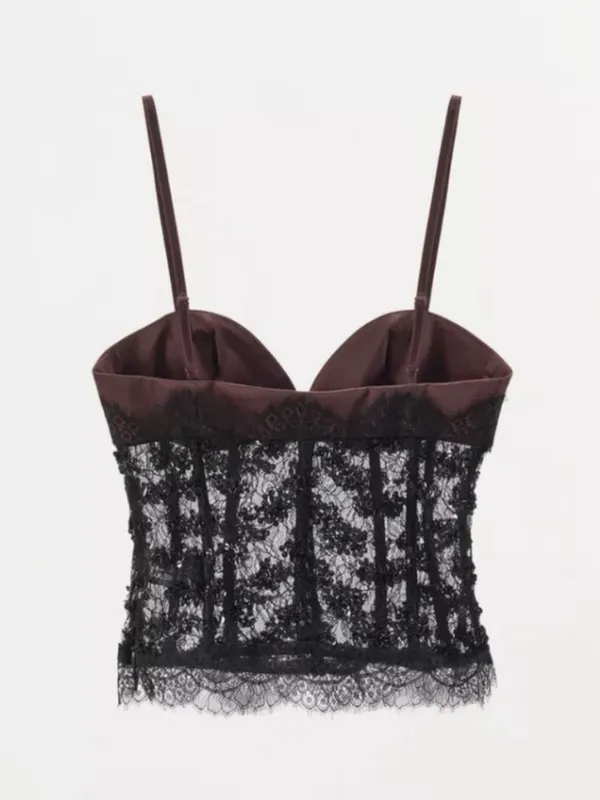 Zara Sequin Lace Corset Top (S) - Image 6