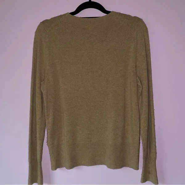 J Crew Size M Tan Cashmere Sweater Crew Minimalist Contemporary Capsule - Image 5