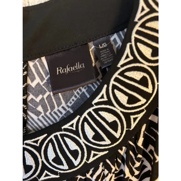 Rafaella Black White‎ Abstract Print Sleeveless Jumpsuit Size Large - Image 4