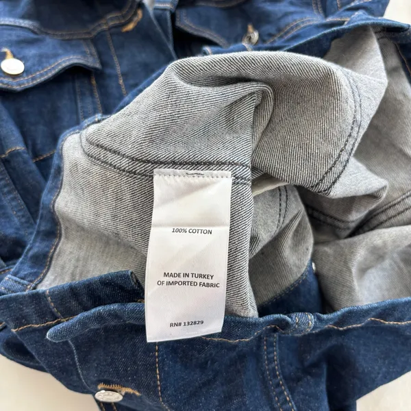 GRLFRND Celeste Denim Vest Dress XS Mini Sleeveless Dark Wash Button Boho Fall - Image 4