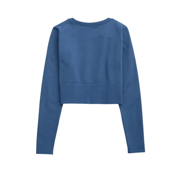 OFFLINE Aerie Sidewalk Seamless Long Sleeve Cropped T-Shirt marbled blue medium - Image 4