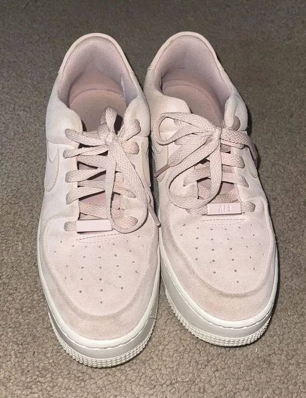 Nike Pink Suede Air Force 1s - Image 3