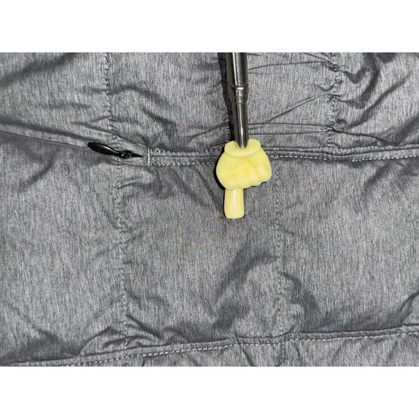 THE NORTH FACE Women's 550 Goose Down Hooded Zip Quilt Puffer Gray Coat Size S - Image 6