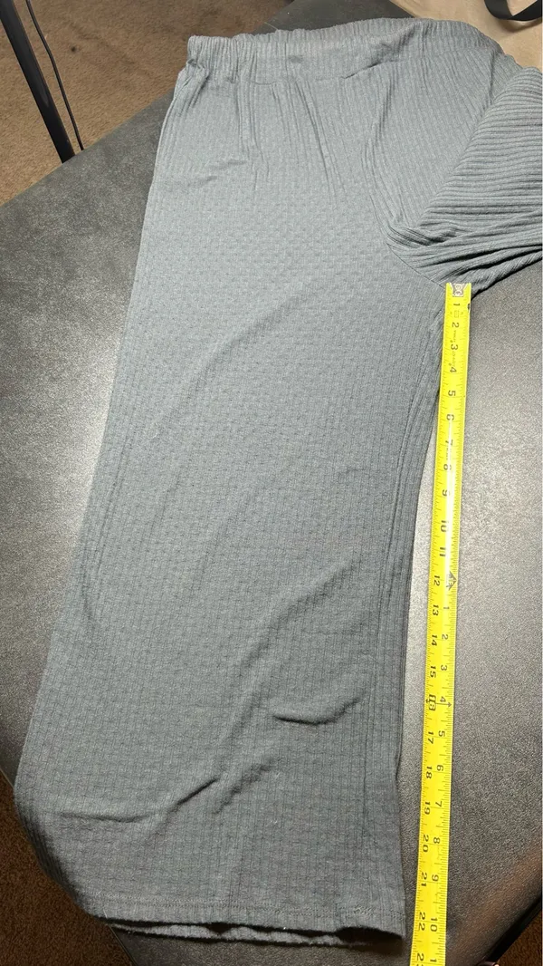 Dressed In LaLa Size XL Grey Waffle Knit Wide Leg Pants Outfit - Image 5