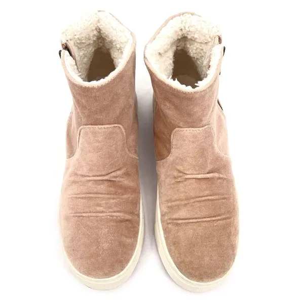 Billabong Sweet Spot Dune Tan Vegan Suede Sherpa Lined Zip Ankle Booties Size 6 - Image 2