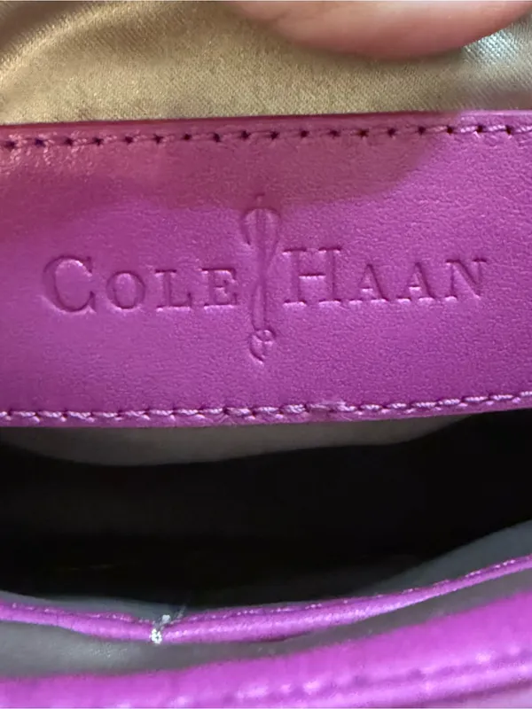 Cole Haan Hot Pink (Beet) Jenna Perforated Leather Shoulder Bag NWT - Image 5