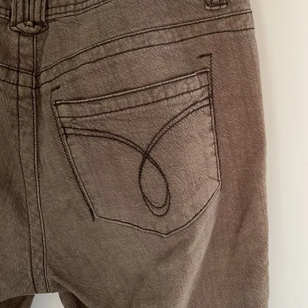 Calvin Klein Jeans Bermuda Shorts Capris Brown Denim Size 6‎ - Image 5