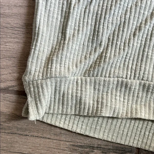 Hayden V-Neck Ribbed Tee - Light Green - Image 4