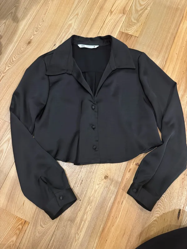 ZARA Satin Button Down Blouse - Image 4