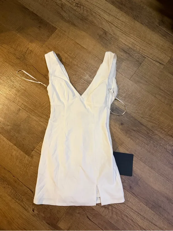 Lulu's Perfection Bound White Sleeveless Cowl Back Mini Dress - Image 5