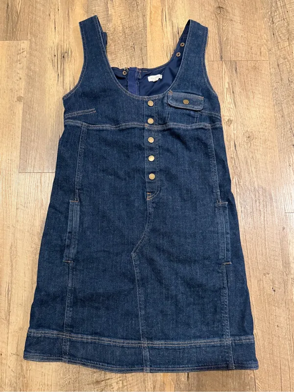 Anthropologie Pilcro Denim Snap-Front Mini Dress XXS - Image 4