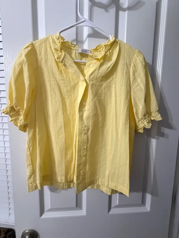 Loft Yellow Button Up Blouse - Image 2