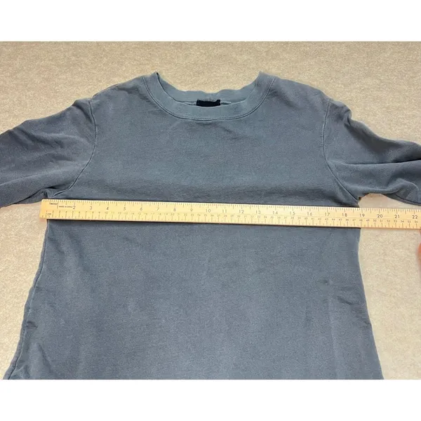 Monrow Womens Blue Grey Cotton French Terry Long Sleeve Drop‎ Waist Dress Sz L - Image 6