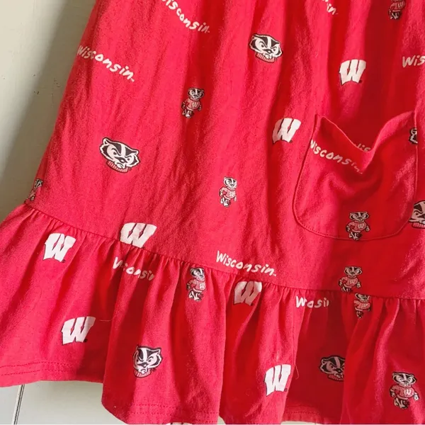 ES College Classics Ladies University of WI Badgers Red Smocked Tube Dress S - Image 3