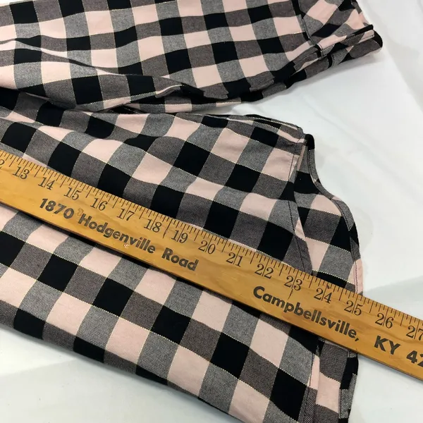 Victoria'S Secret Plaid Flannel Pj’S‎ M Pink/Black W/Gold Thread Preowned - Image 12