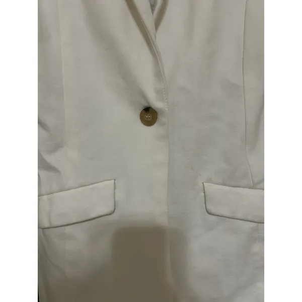 Love Tree Ivory Vest Women Sz Small Lined Hip Length Pockets Career Professional - Image 3