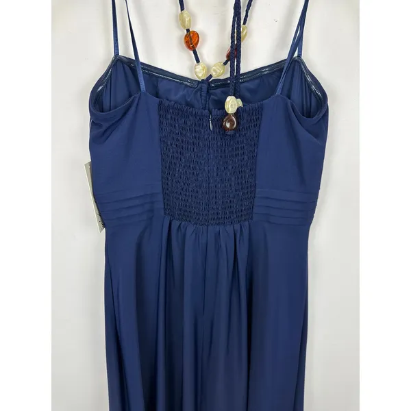 Eliza J Maxi Dress Navy Halter Pleated Embellished Formal Cocktail US 10 NWT - Image 12