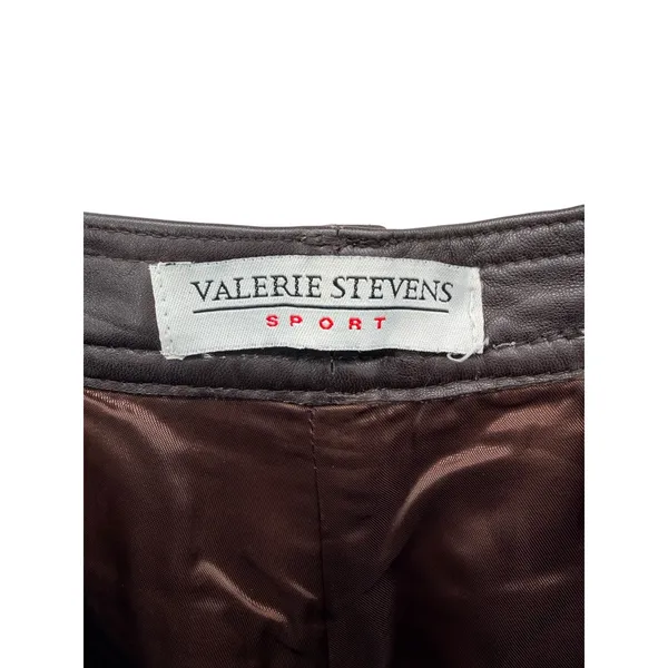 Valerie Stevens Sport Leather Pants Womens 4 Brown Straight Leg‎ Lined Vintage - Image 6