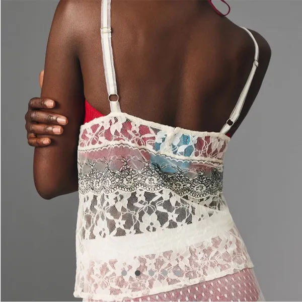 Anthropologie Sheer Mixed Lace Cami In‎ Ivory - Image 2