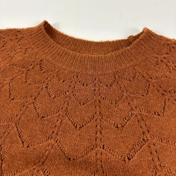 ASTR The Label Sweater Womens Medium Brown Acrylic Nylon Wool Crew Neck Pullover - Image 2