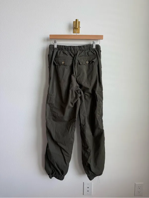 Avec Les Filles Olive Green Drawcord Cargo Pants Women's Small 100% Cotton - Image 10