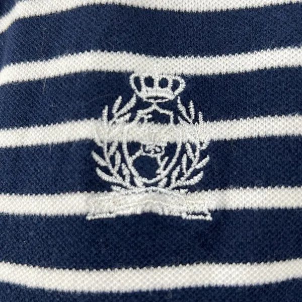 Jones New York striped short sleeve polo navy and white - Image 3