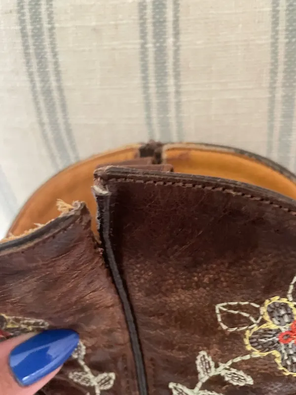Old Gringo Bonnie 13" Floral Embroidered Leather Western Boots 7.5 B Style L649 - Image 7