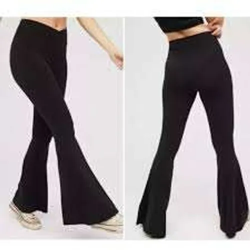 OFFLINE By Aerie Real Me High Waisted‎ V-Shape Crossover Waist Flare Leggings M - Image 2