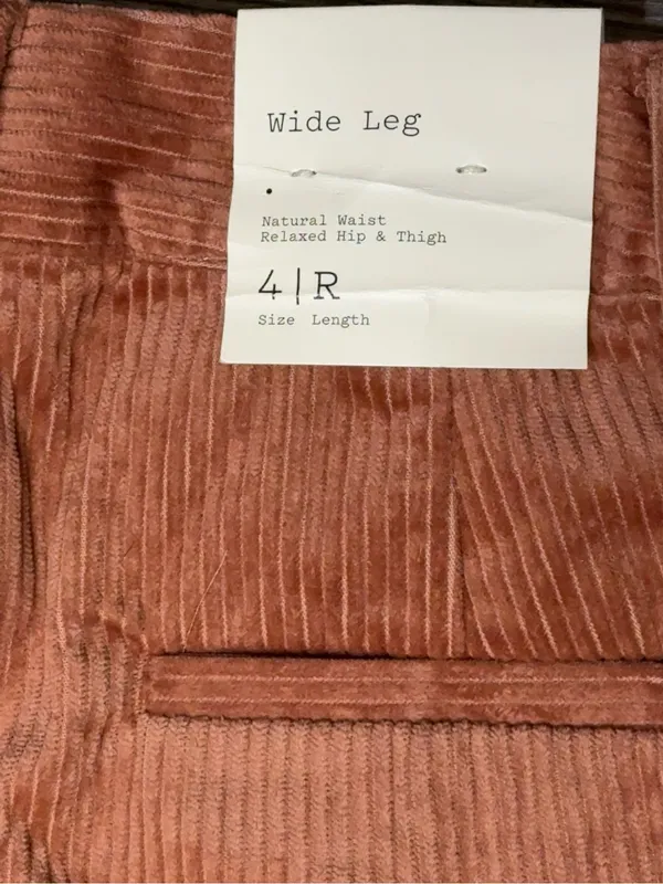 NWT A New Day Corduroy Wide Leg Pants Rust Size 4R 100% Cotton - Image 7