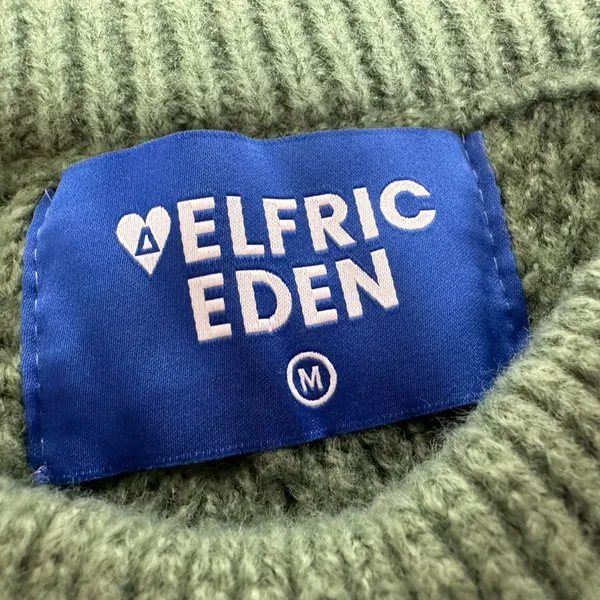 Aelfric Eden Green Crew Neck Sweater with Textured Knit - Image 6