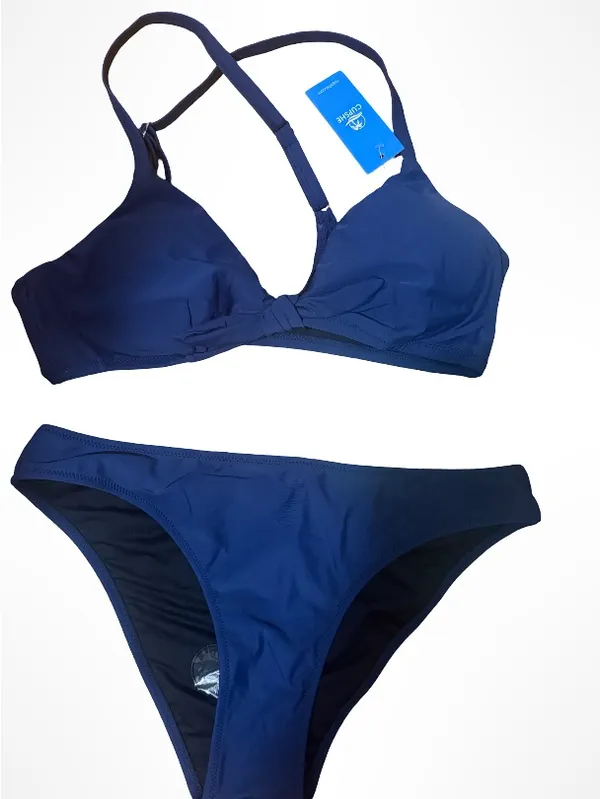 NWT Cupshe Navy Blue Tie-Front Bikini Set - Image 3