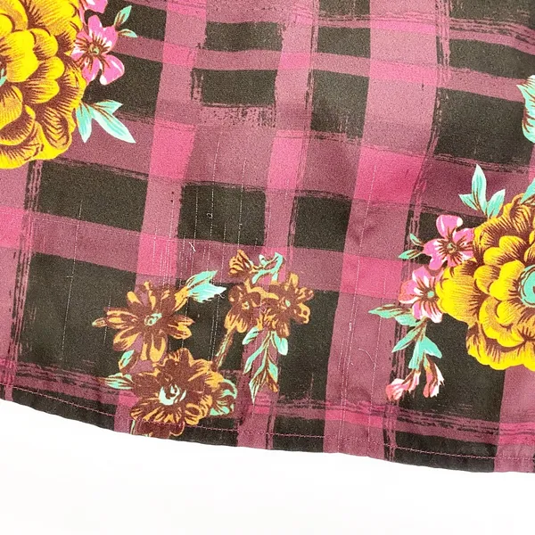 ModCloth Burgundy Floral Buffalo Check Joyfully Poised Collared A-Line Dress - Image 17