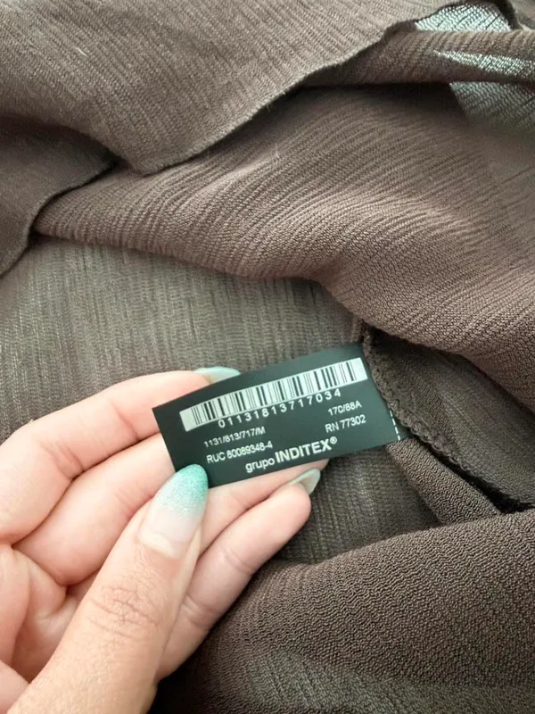Zara One Shoulder Brown Blouse - Image 7