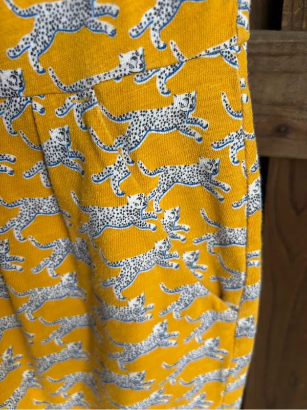 Boden Mustard Yellow Cheetah Animal Print Cotton Dress - Image 4