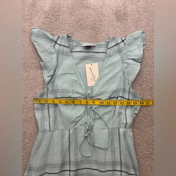 NWT Universal Thread Plaid Ruffle Sleeve Dress - Image 6
