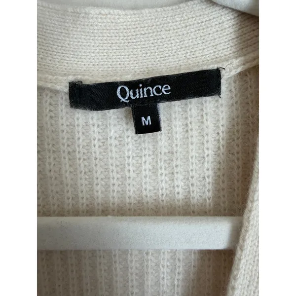 Quince Mongolian Cashmere Oversized Boyfriend Cardigan Sz Med Cream Sweater - Image 7