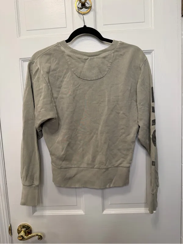 Maeve Anthropologie Love Amor Graphic Sweatshirt Sage Green Pullover Size XS‎ - Image 5