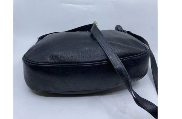 gucci vintage shoulder black leather cross body ba - Image 2