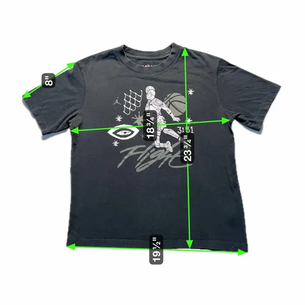 Nike Air Jordan Flight GFX GF Tee Women’s XS Black Loose Fit T-Shirt - Image 4