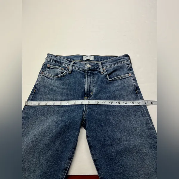 Agolde Toni Mid Rise Straight Ankle Womens Size 26 Blue Denim Jean‎ Five Pockets - Image 6