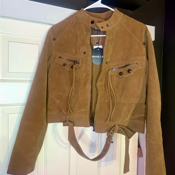 Rehab Lab - Suede Wheat Utility Jacket – Size Large NWT - Image 8