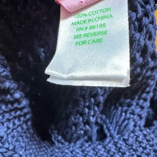 Lily Pulitzer 100% Cotton Viala Sweater Wrap, One Size, Navy - Image 6