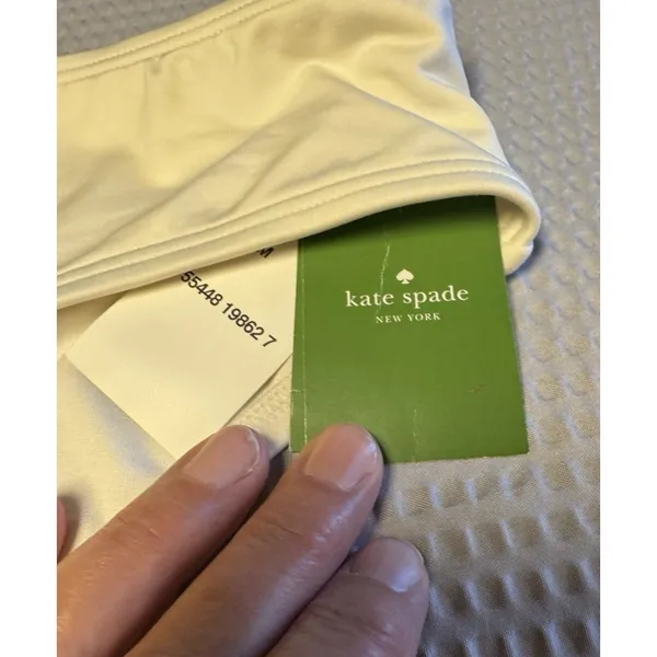 Kate Spade New York Women's Bikini Bottom Classic Hipster Cut Cream SZ Large NWT - Image 2