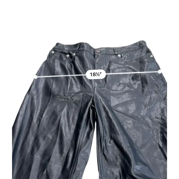 Urban Outfitters Faux Leather Wide Leg Pants Women's 30 High Rise 5 Pocket - Image 10