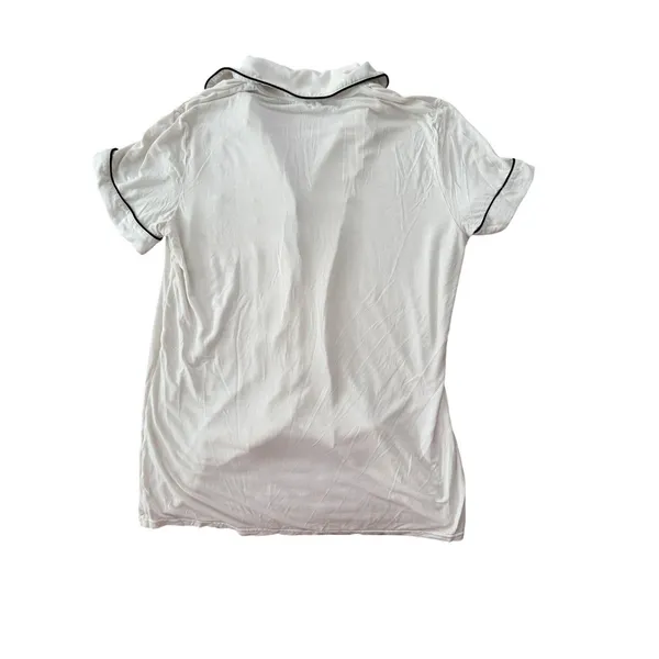 Joyarza White Pajama Set Medium Soft Viscose Button Front Short Sleeve Sleepwear - Image 8