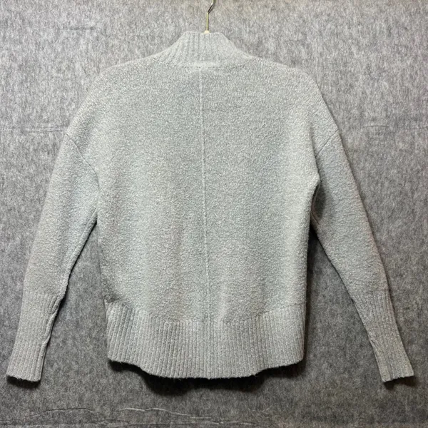 It's Our Time‎ Mock Neck Sweater Ribbed Trim Pullover Knitwear Gray Medium - Image 6