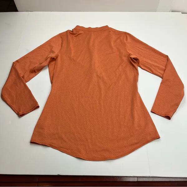 REI Co-op Womens Size Medium Orange Long Sleeve Athletic Top Quarter Zip Outdoor - Image 9